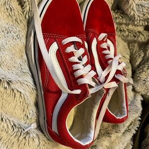 Vans Red and White Sneakers